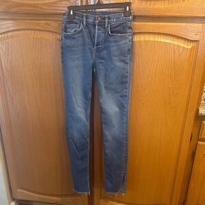 Cotton Citizen Blue Women's Jeans with Slit on Ankles
